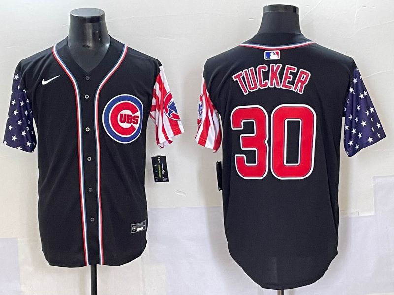 Men 2025 Chicago Cubs #30 Tucker Black National Flags Nike MLB Jersey style 1